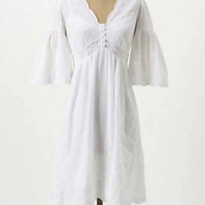 Anthropologie White Eyelet Midi